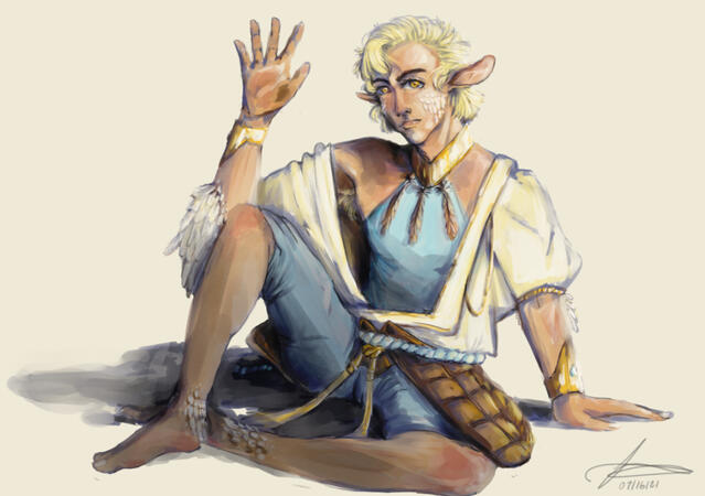 Milo, character owned & designed by batmiik on Instagram